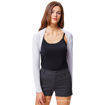 Belle Poque Mujer Confortable Modal Blanco Manga Larga Bolero Modal Bolero Shbug BP000114-2